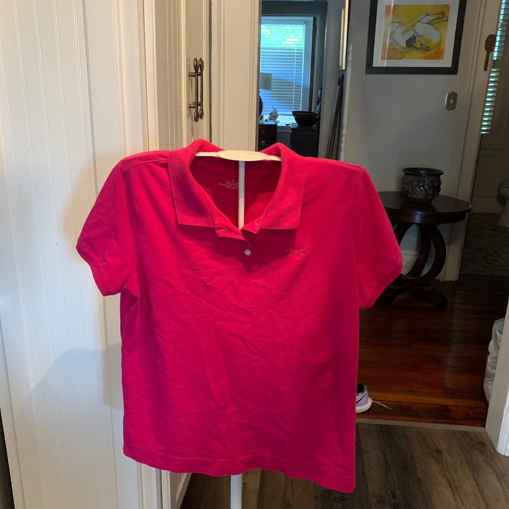 Talbots‎ classic polo in dark pink. Preowned